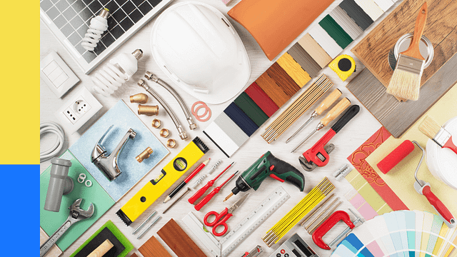 A set of tools that trades people would use to renovate a property.